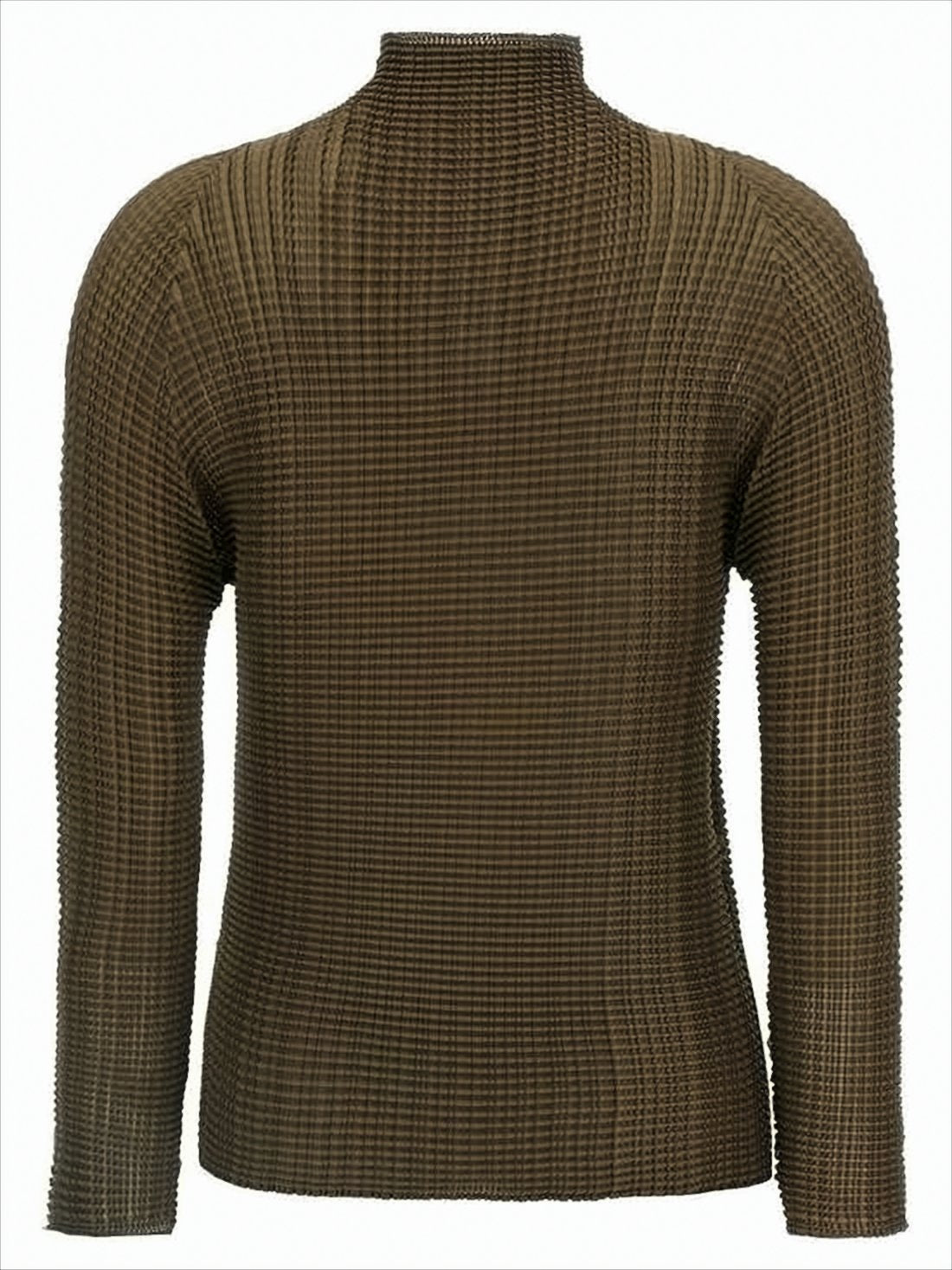 Textured Long-Sleeve High-Neck Top