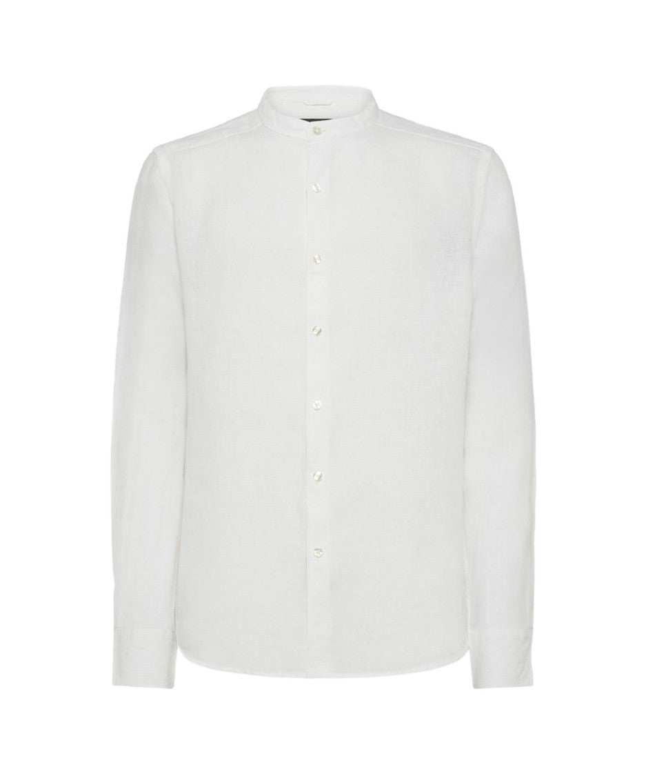 Lightweight Linen Shirt with Mandarin Collar