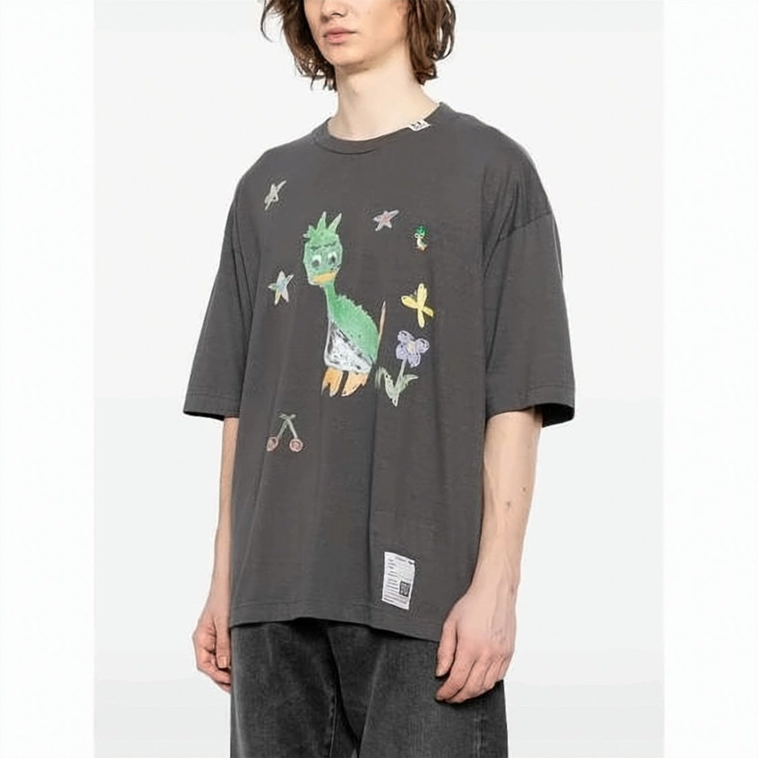 Short-Sleeve Graphic T-Shirt with Playful Bird Motif