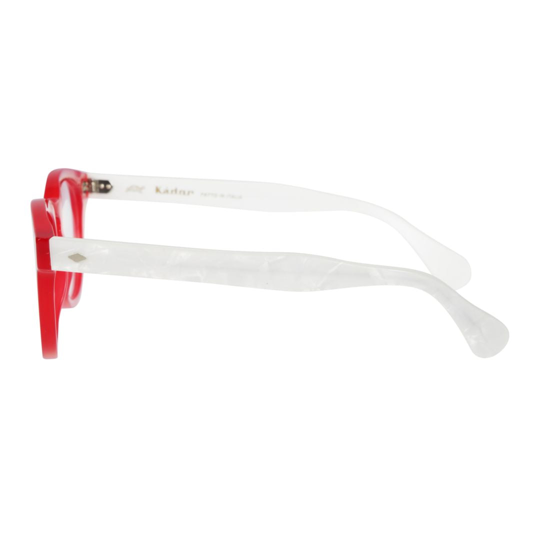 Woody Cal 49 Bold Rounded Red Frame Eyeglasses