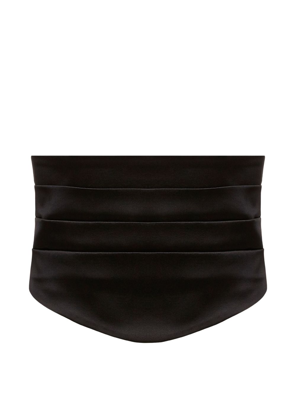 Silk-Blend Satin Tuxedo Belt With Pleated Design