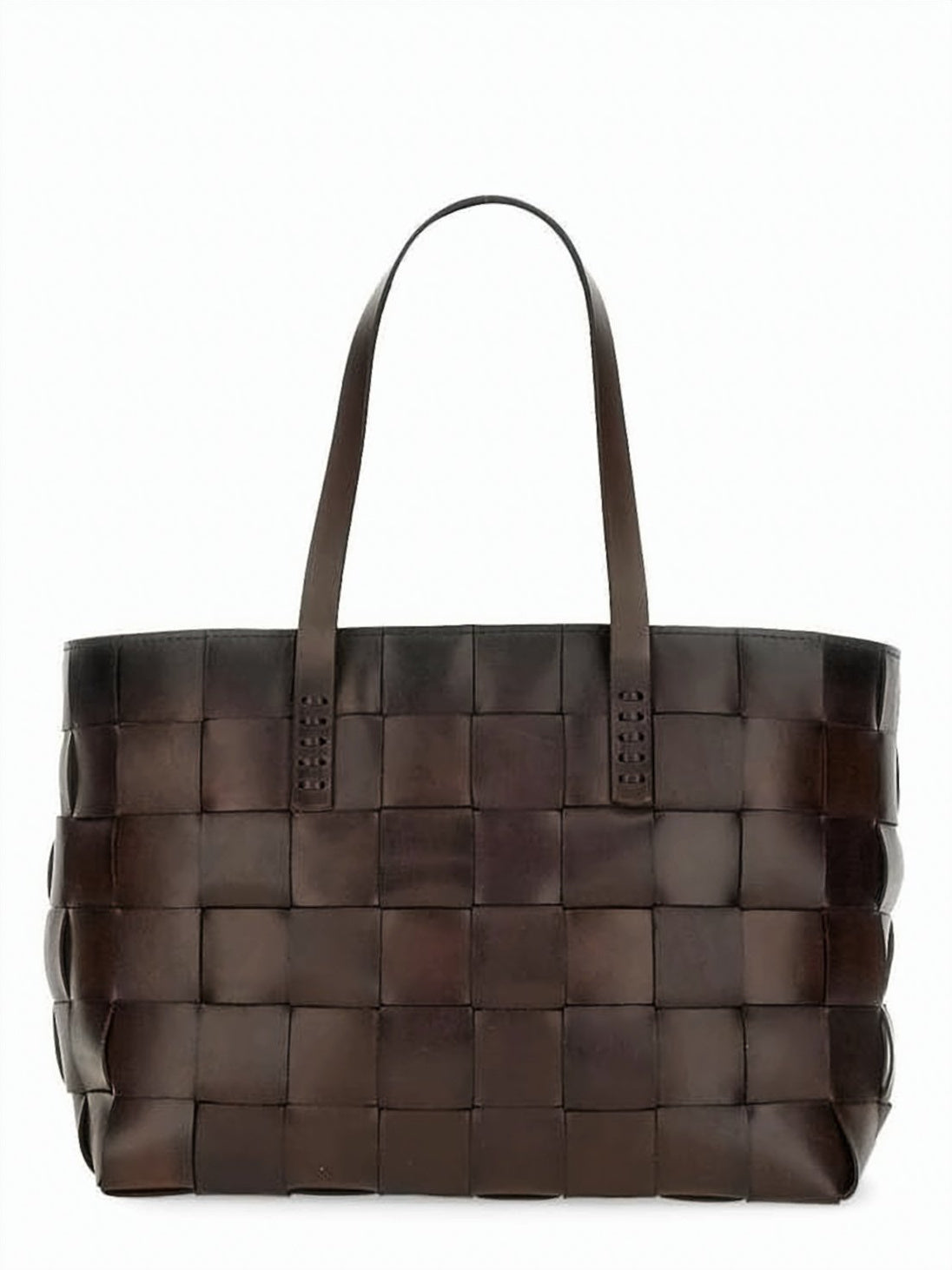 Textured Woven Leather Shoulder Bag