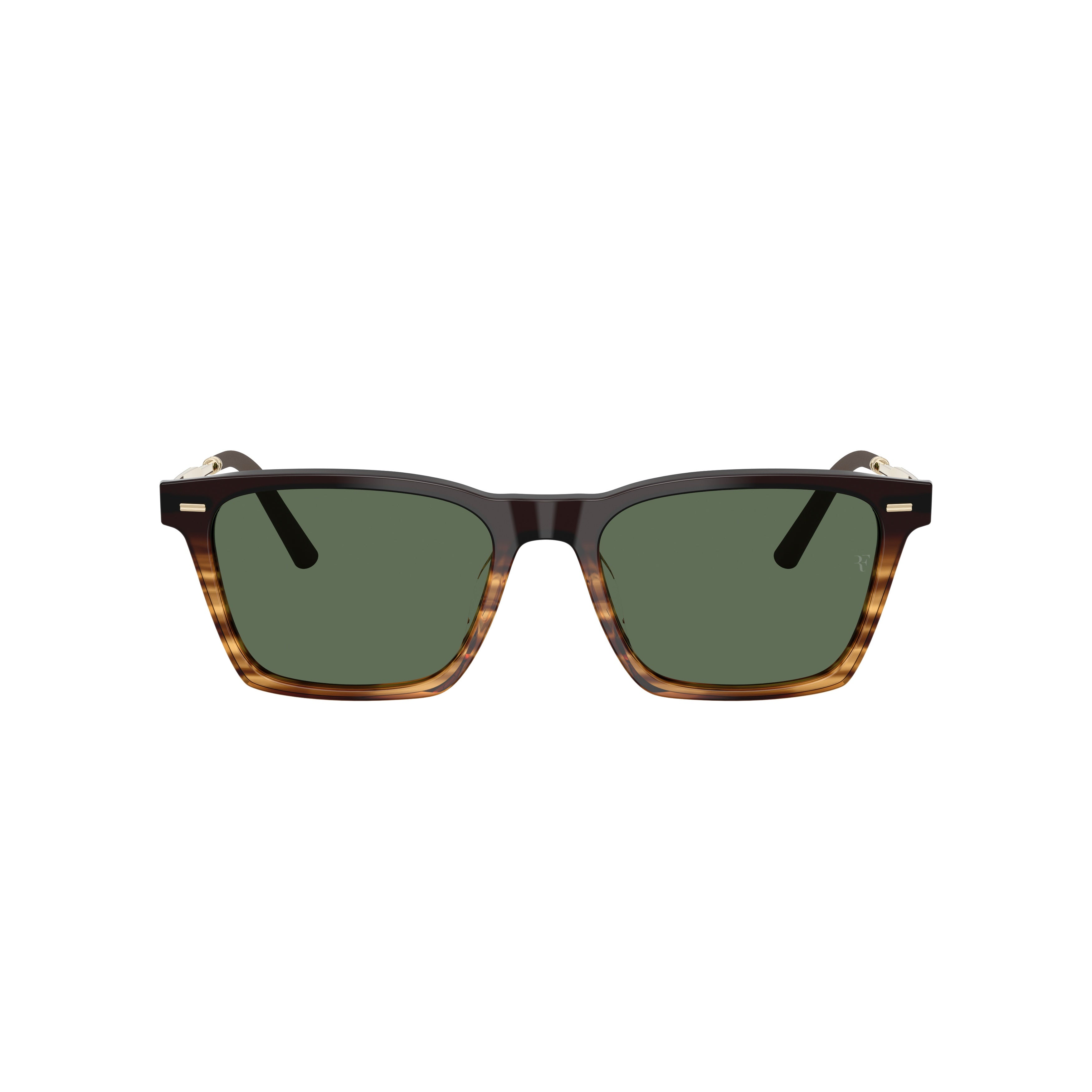 0ov5624su Rectangular Tortoiseshell Sunglasses with Gold-Toned Temples