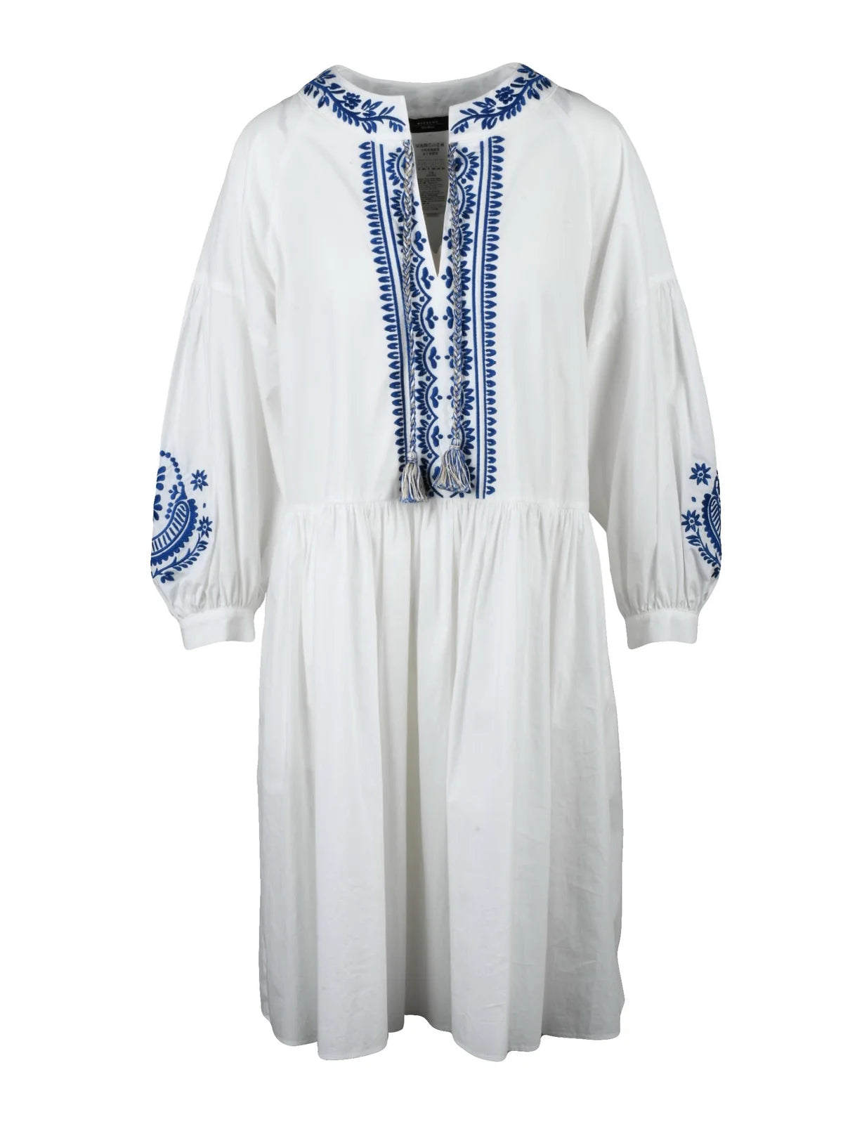 Dirce Dress Cotton - White/Blue