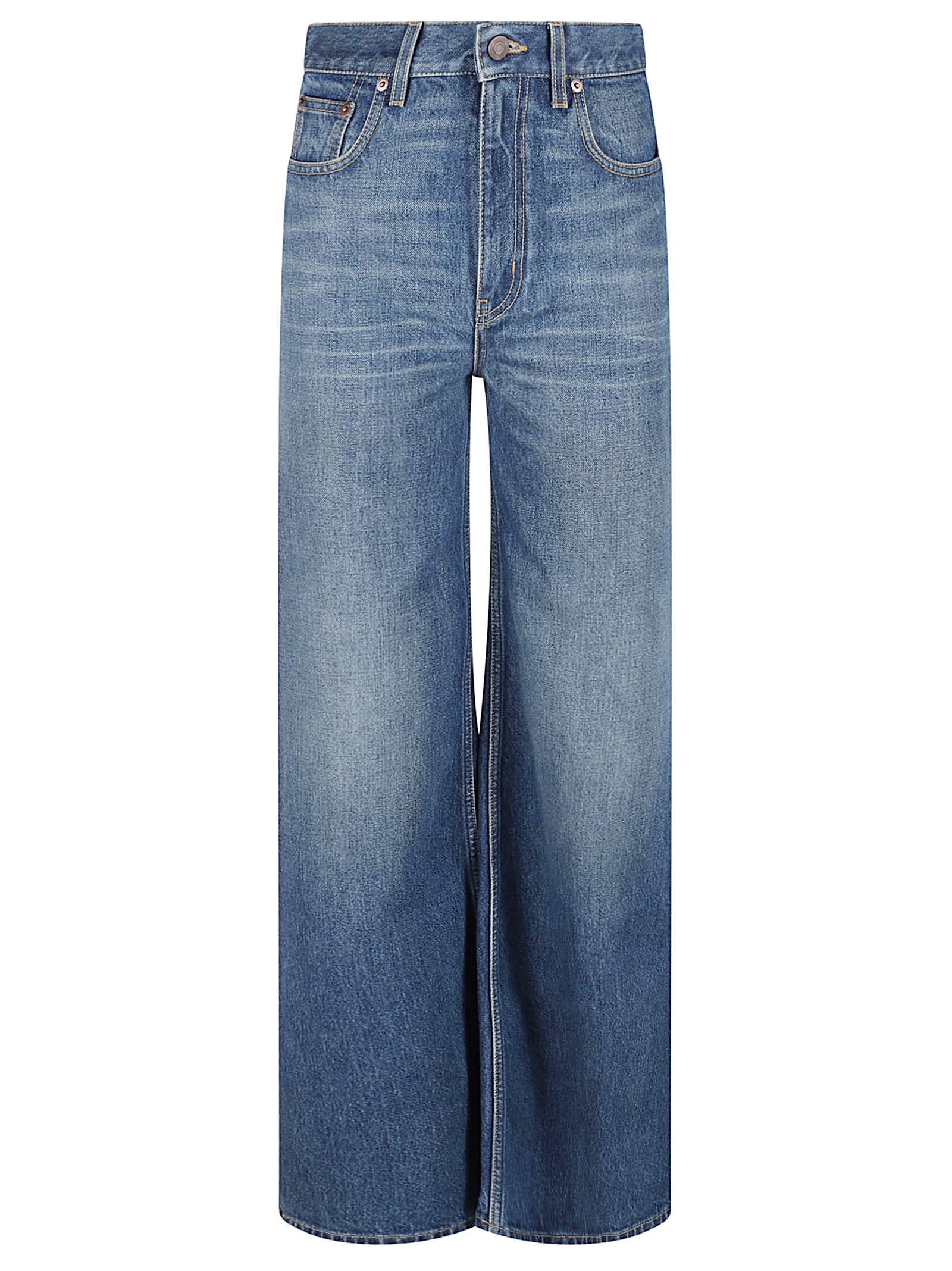 Wide-Leg Denim Jeans With Classic Five-Pocket Design