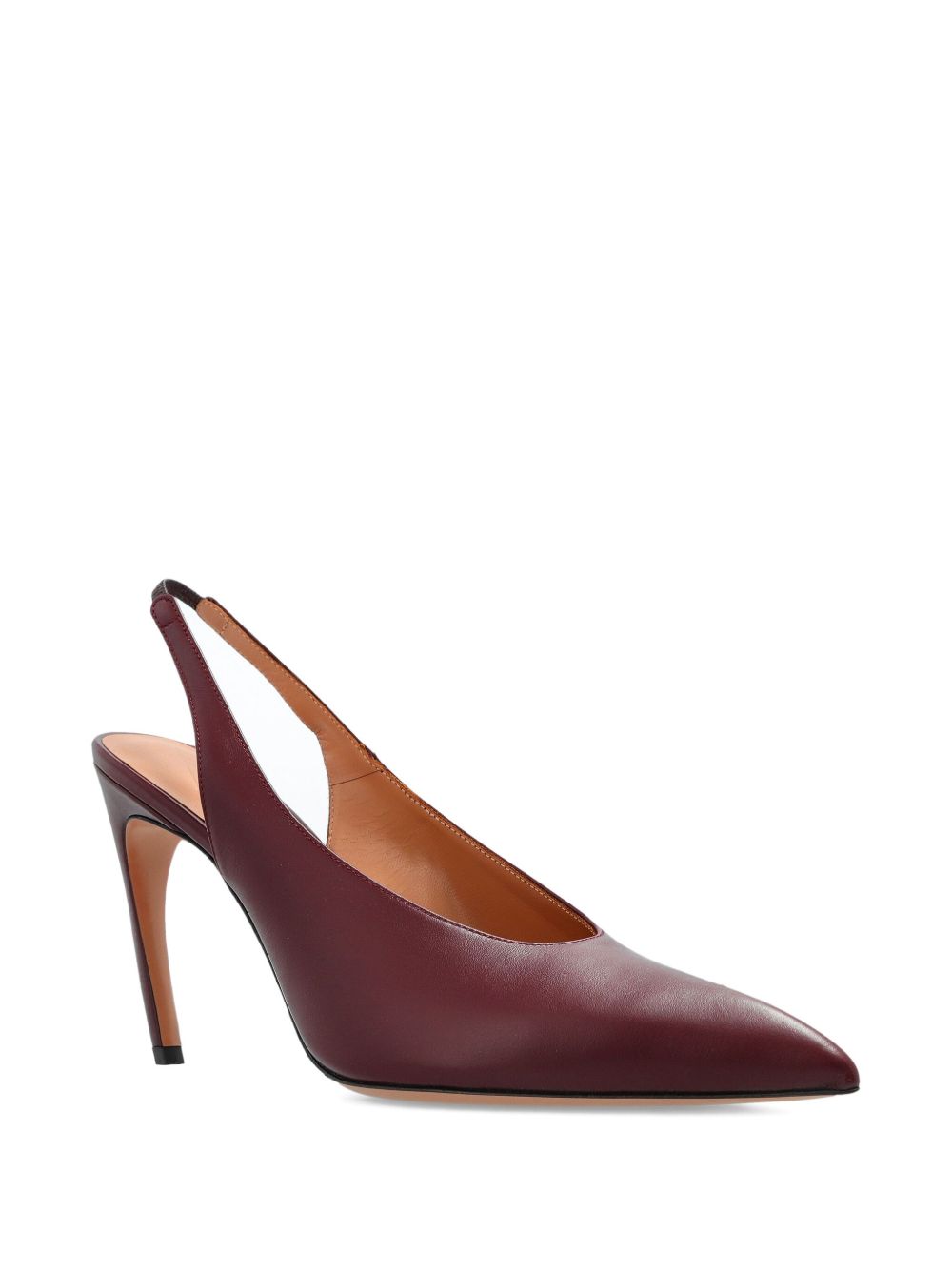 Slingback Pumps in Smooth Purple Calf Leather