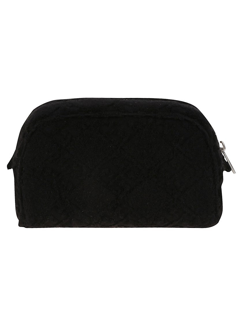 Textured Black Clutch With Rounded Silhouette