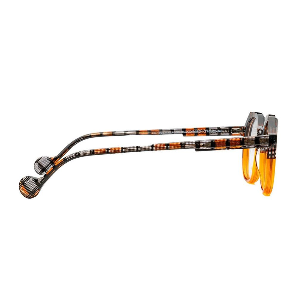 Backgammon Hexagonal Frame Backgammon Eyeglasses In Checkered Acetate