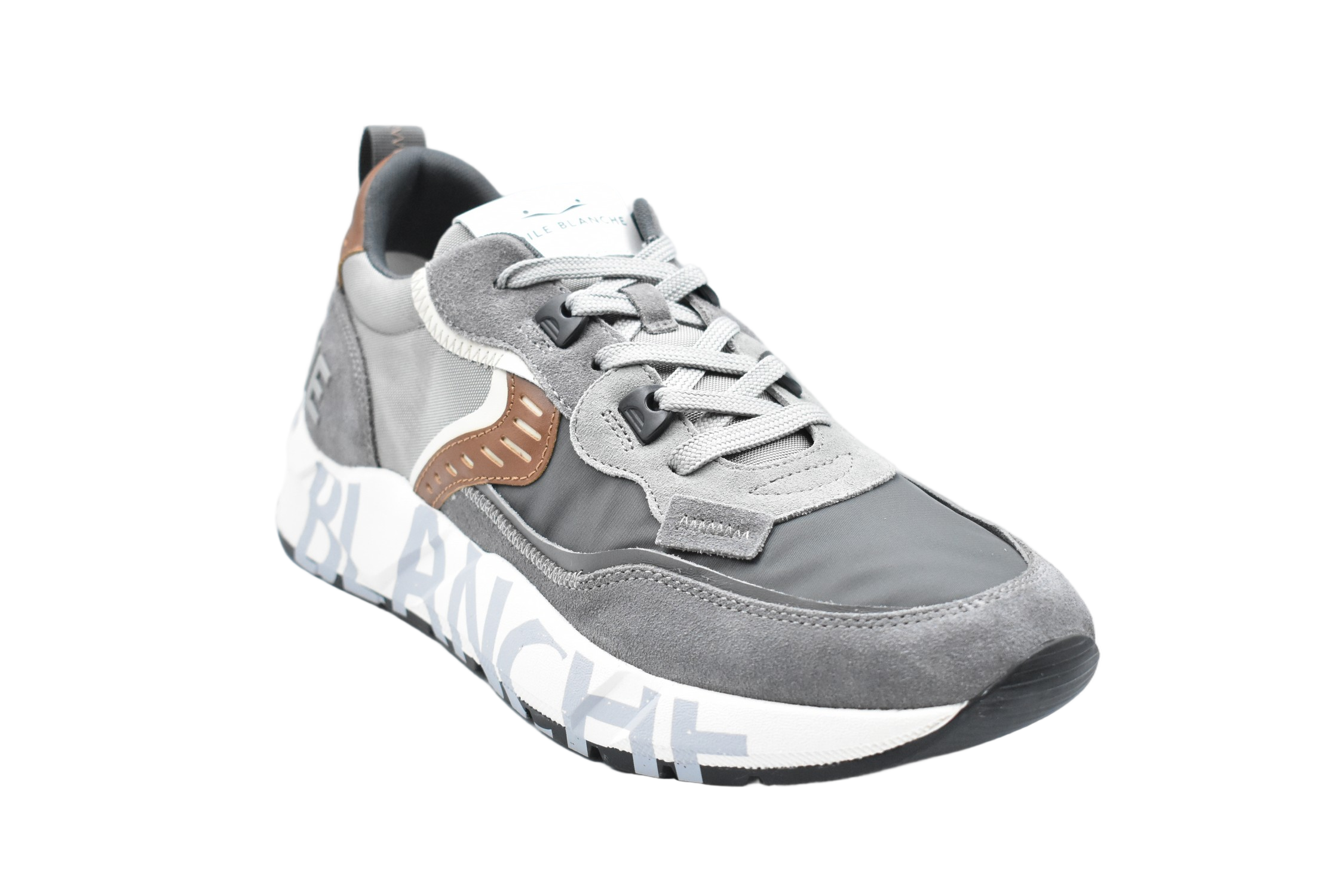 Anthracite-Cognac Low Shoes