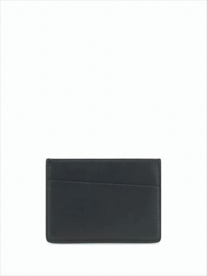 Rectangular Leather Wallet With Embossed Logo