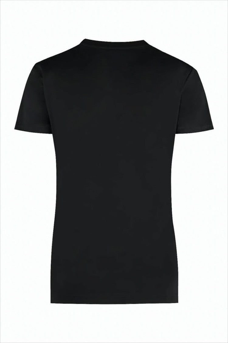 Short-Sleeve Black T-Shirt with Colorful Emblem