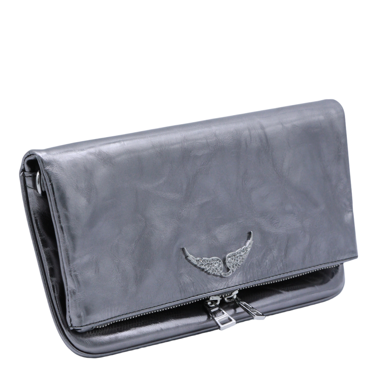 Glossy Crinkled Texture Clutch
