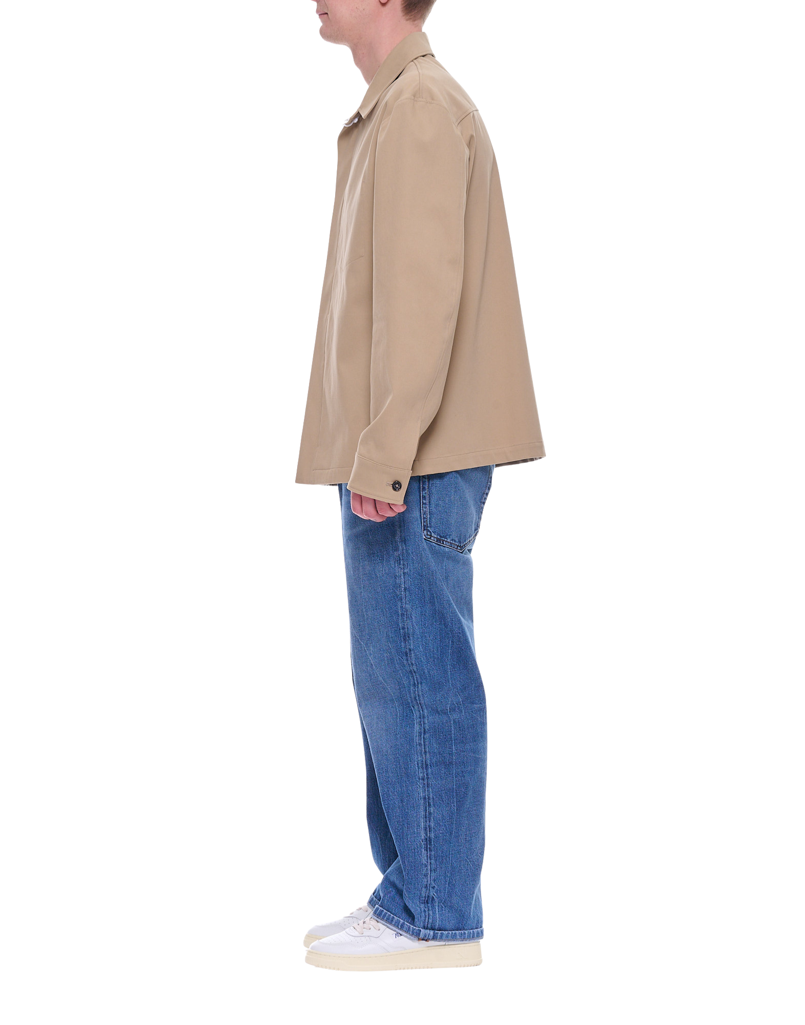 Beige Cotton Teo Jacket With Zip