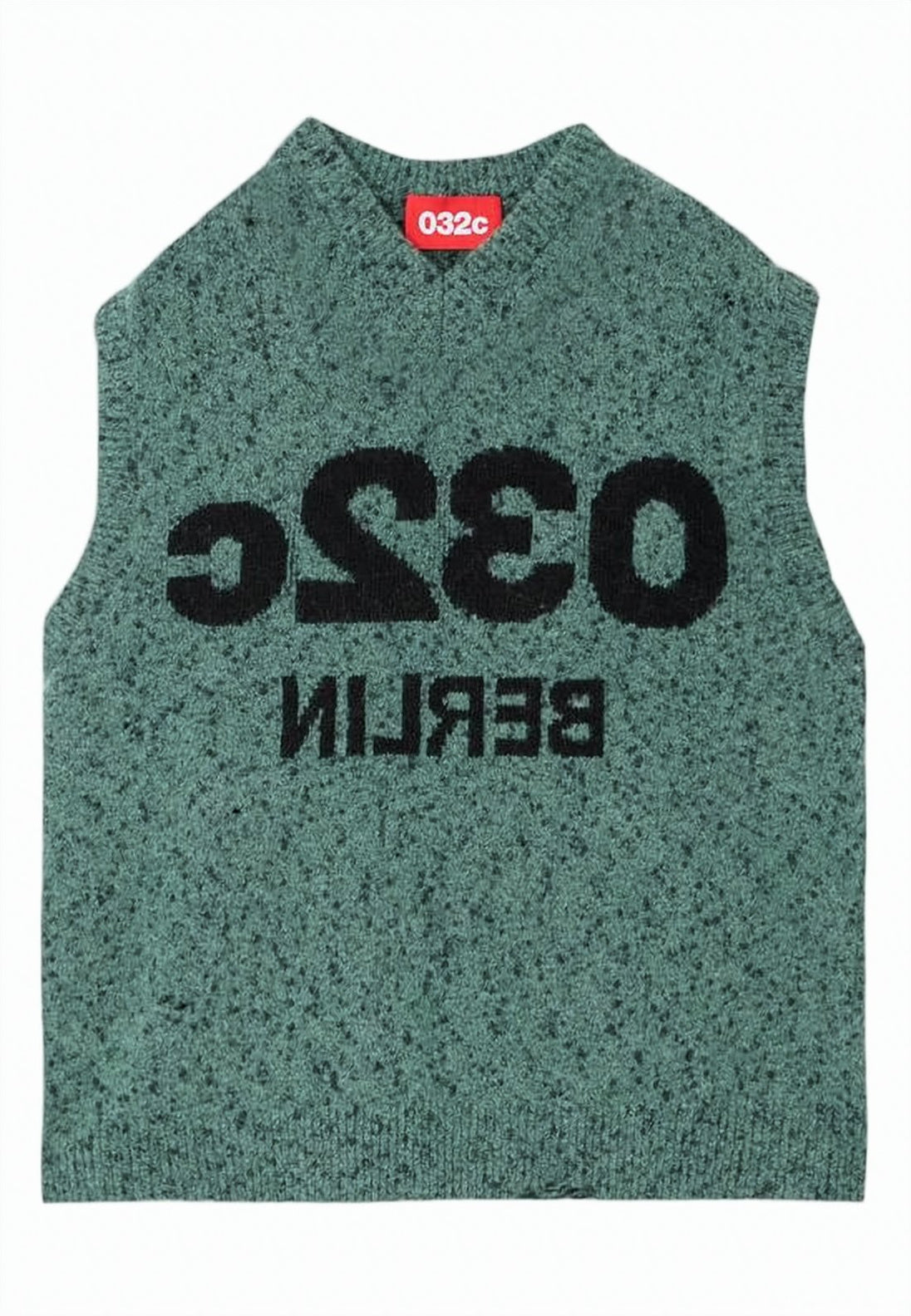Speckled Green Sleeveless Knit Vest