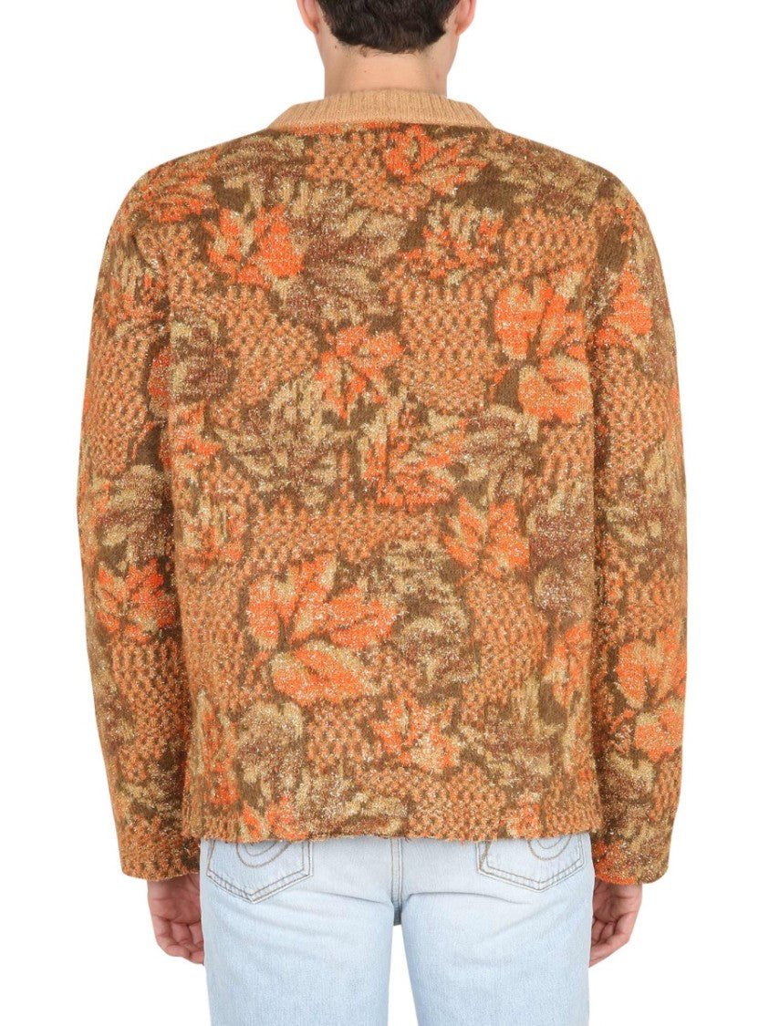 Textured Jacquard Knit Sweater