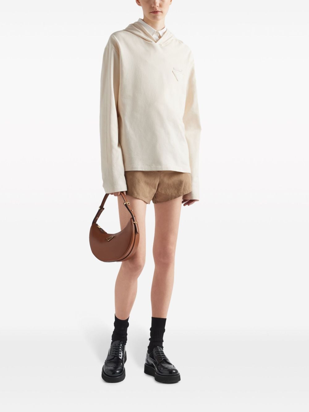 Organic Cotton Hoodie With Boat Neck