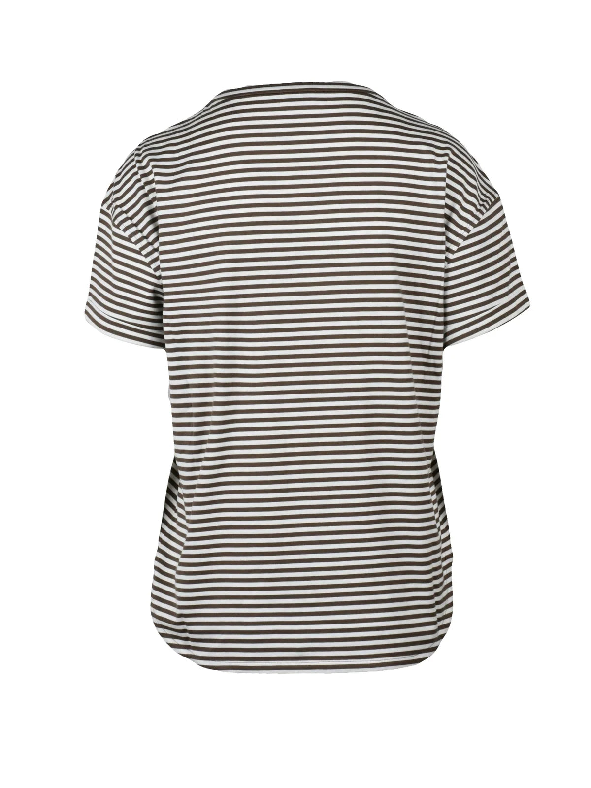 White/Brown Cotton Women T-shirt