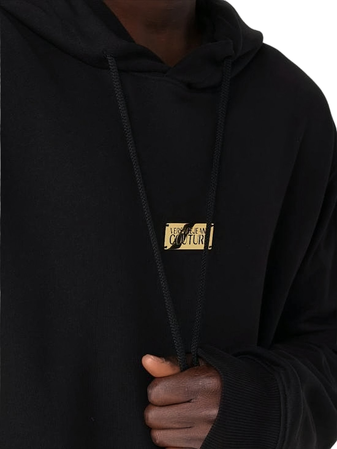 Versace Black Hoodie with Drawstring
