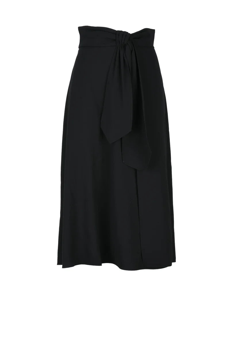 Flared Midi Skirt - Black