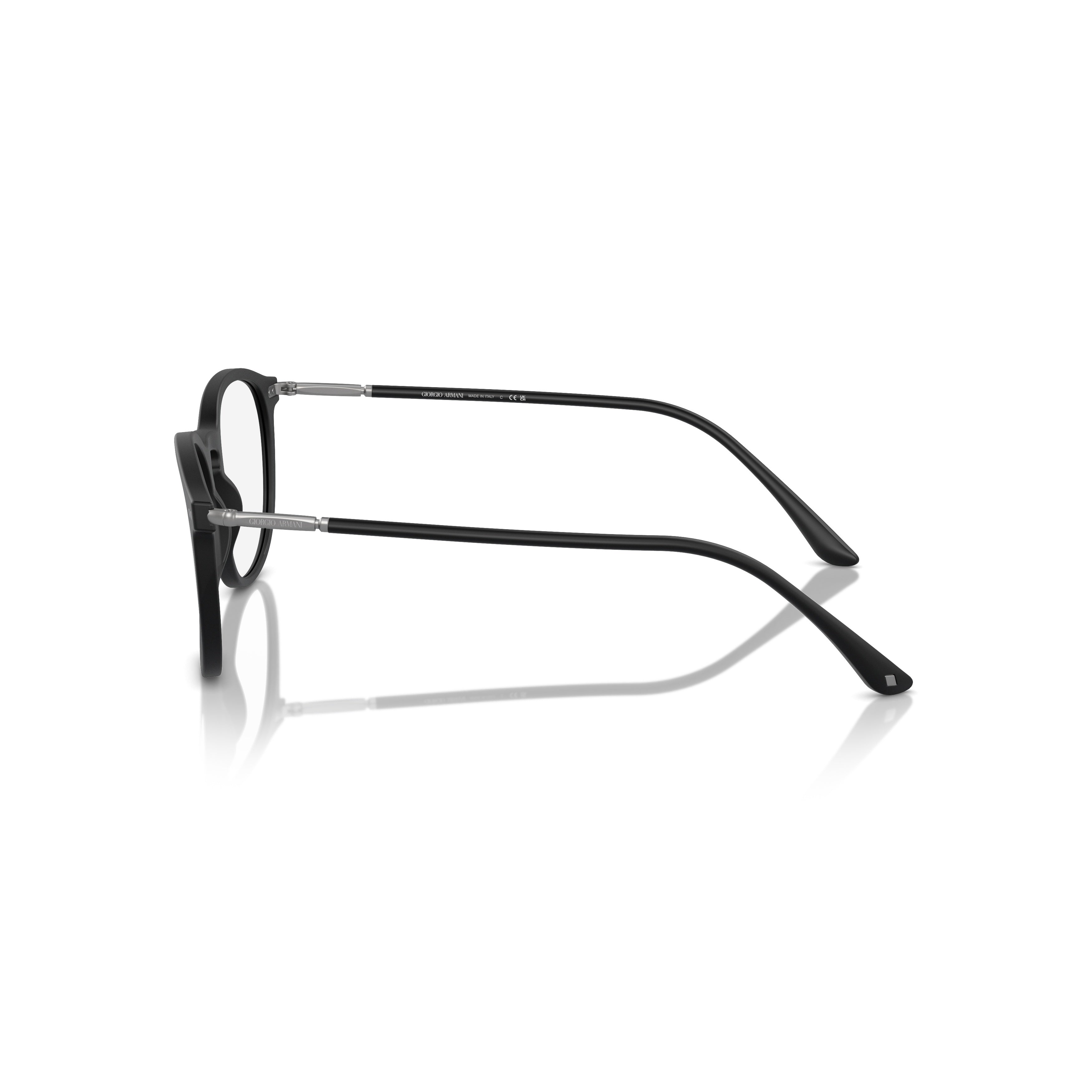 0ar7125 Round Black Acetate Frame Sunglasses with Keyhole Bridge