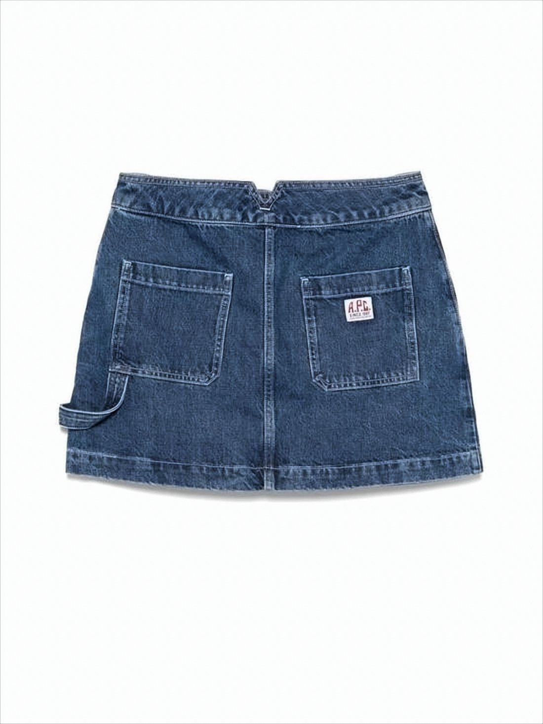 A-Line Denim Skirt with Front and Back Pockets