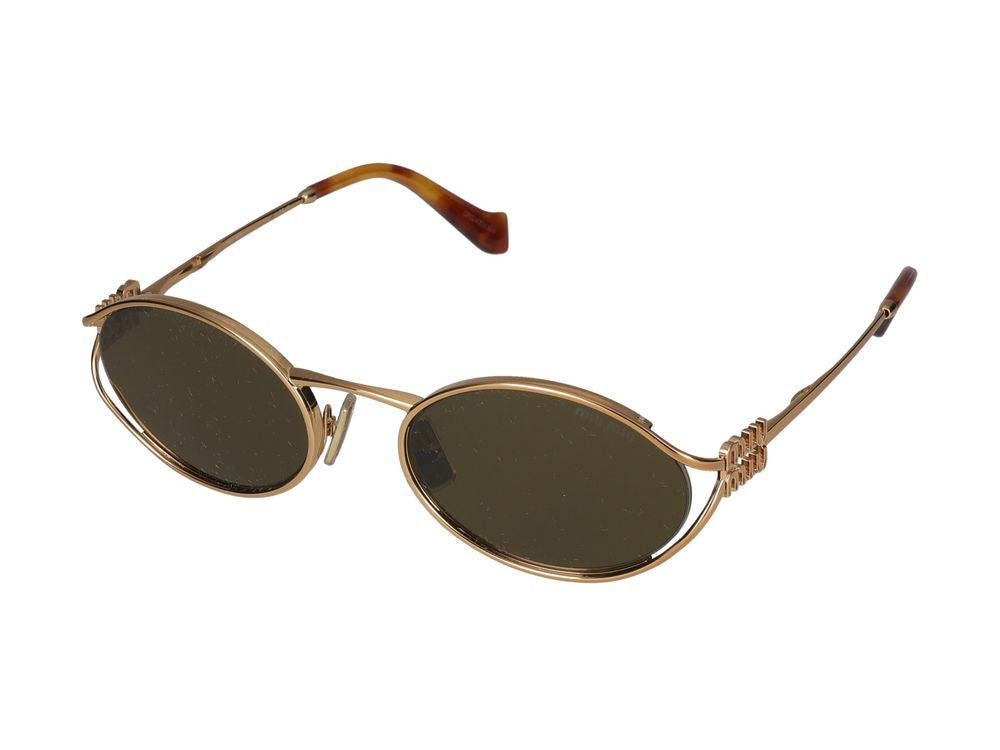 Round Metal Frame Sunglasses with Gold Finish