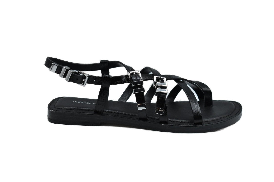 Low Top Black Shoes With Metallic Accents