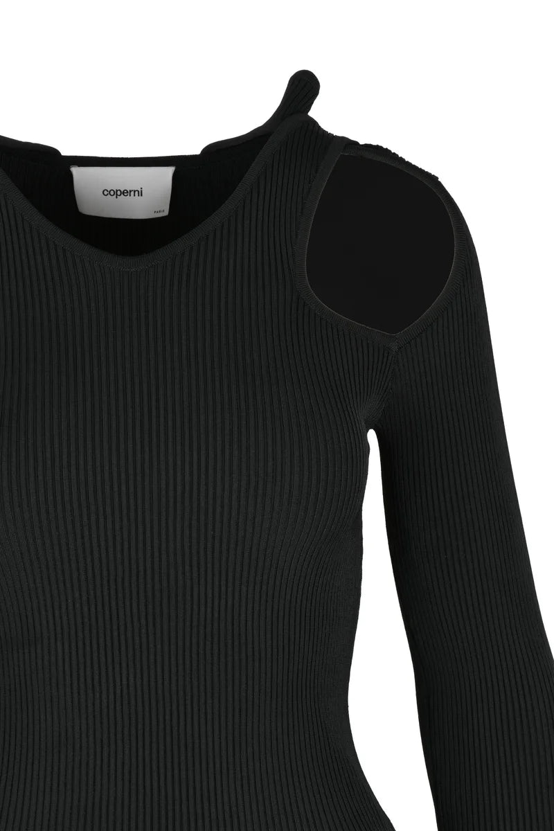 Ribbed Knit Top - Black