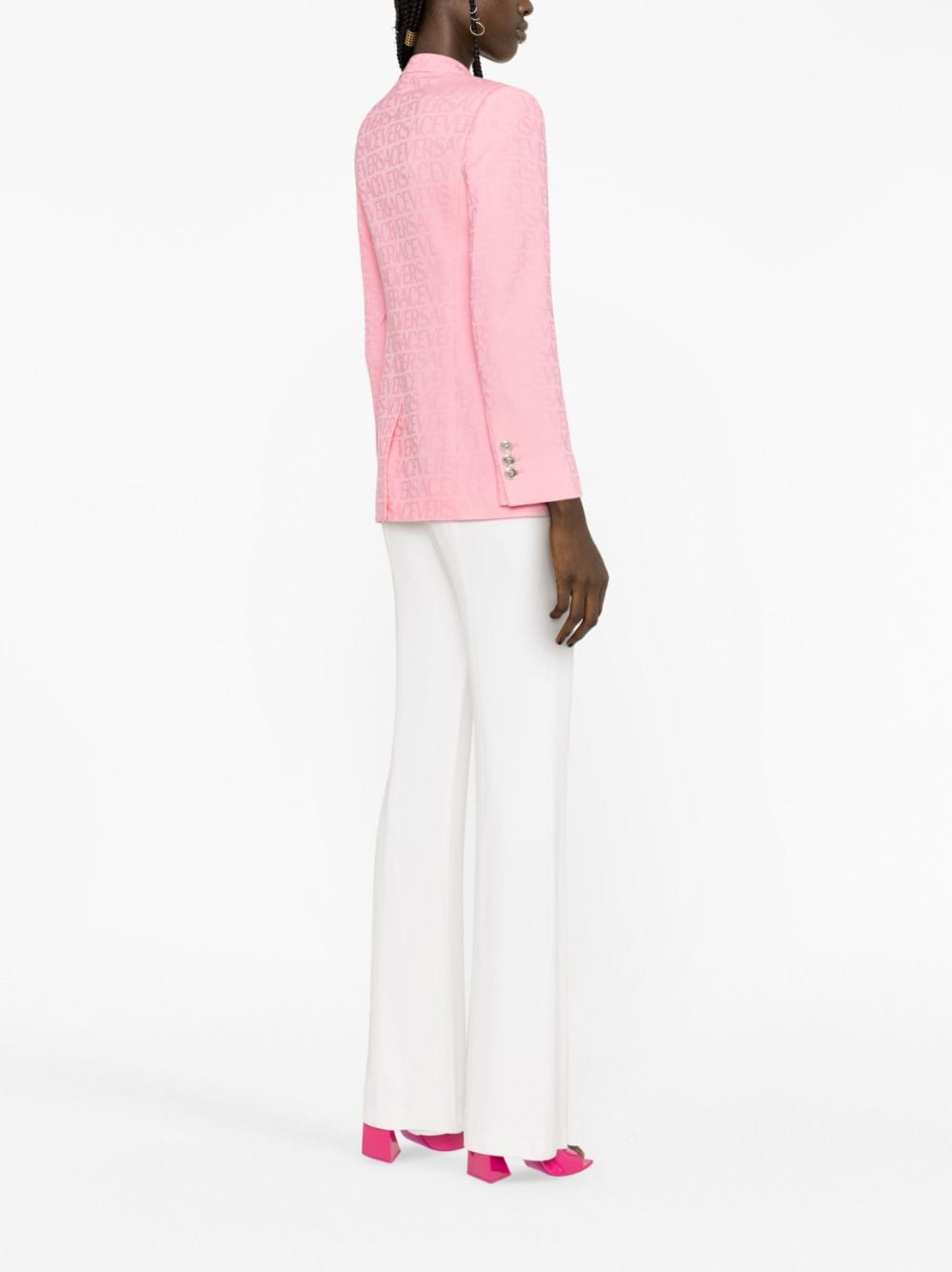 Jacquard Logo-Motif Single-Breasted Blazer