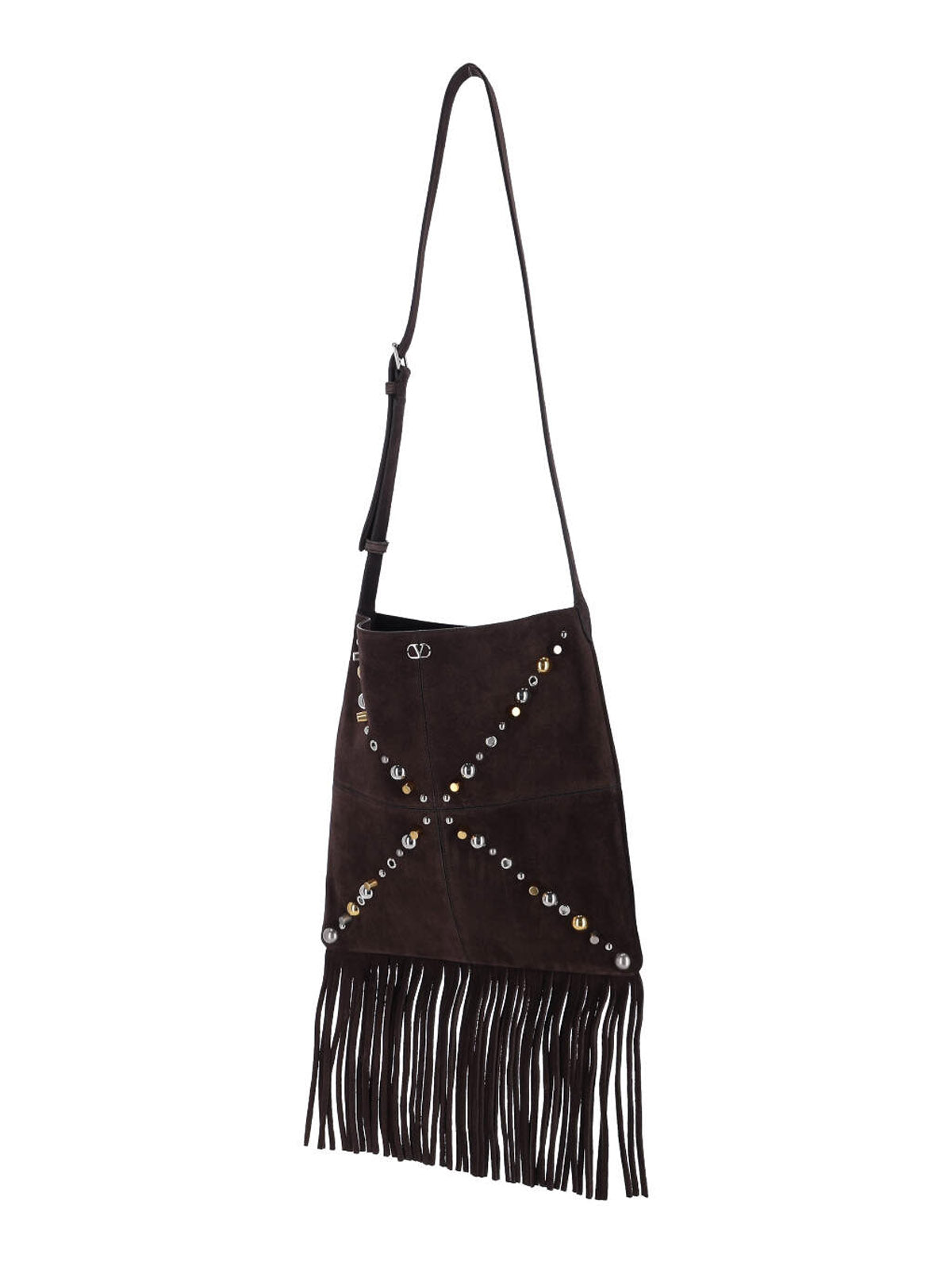 Brown Suede Shoulder Bag with Adjustable Strap