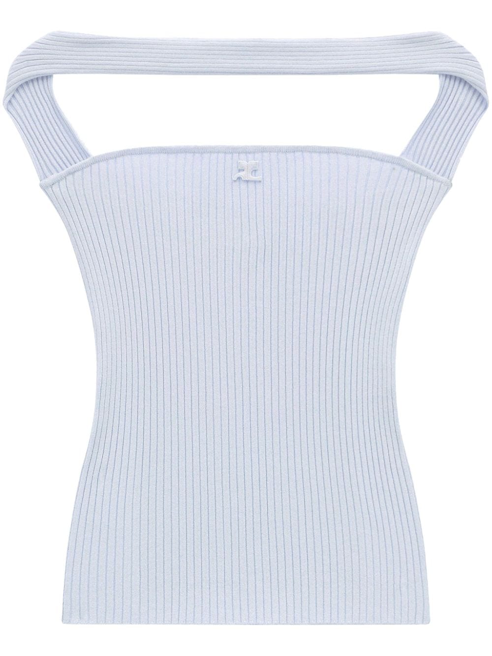 Light Grey Ribbed Knit Top