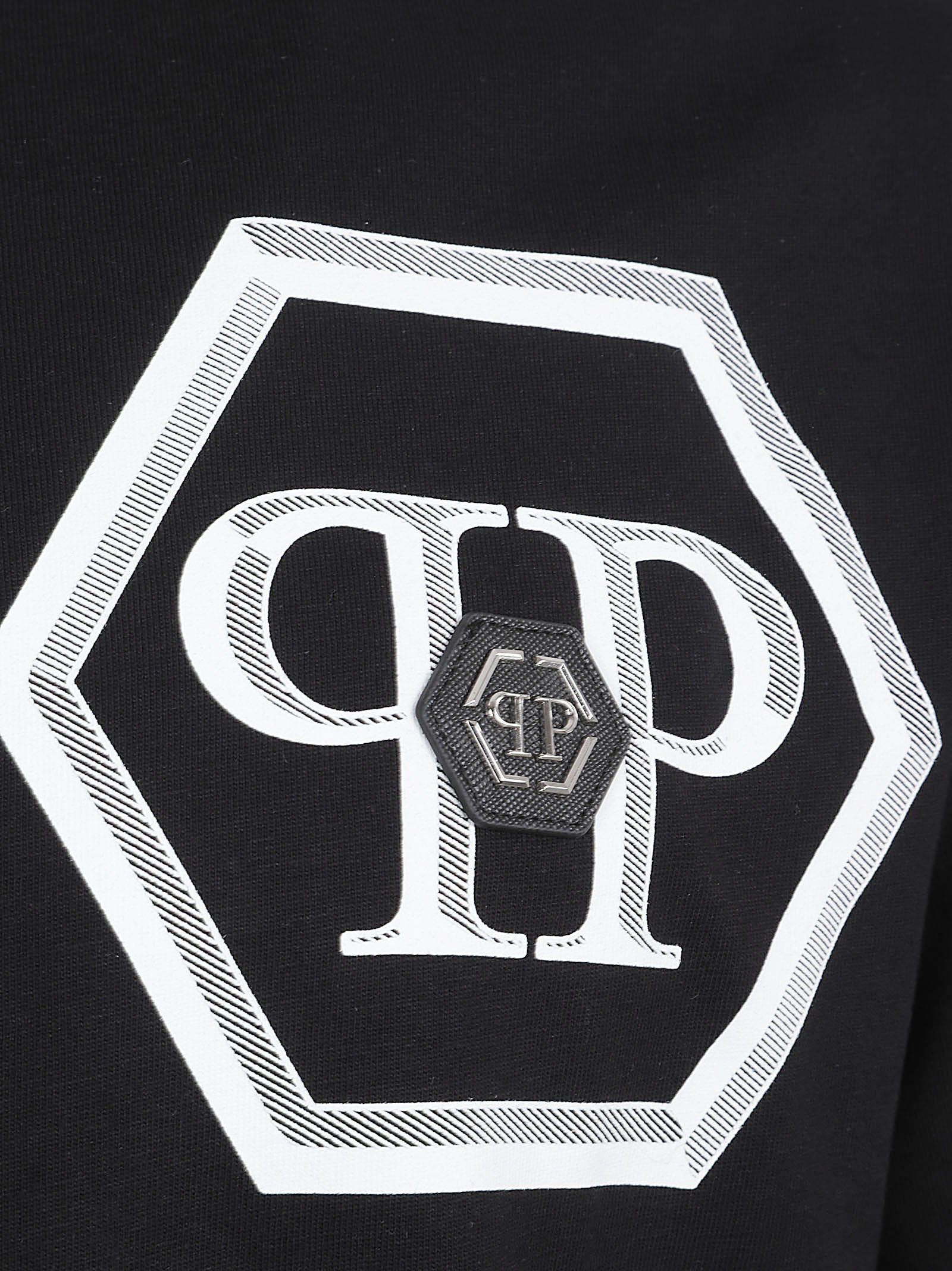 Crew Neck T-Shirt with Iconic Hexagonal Logo