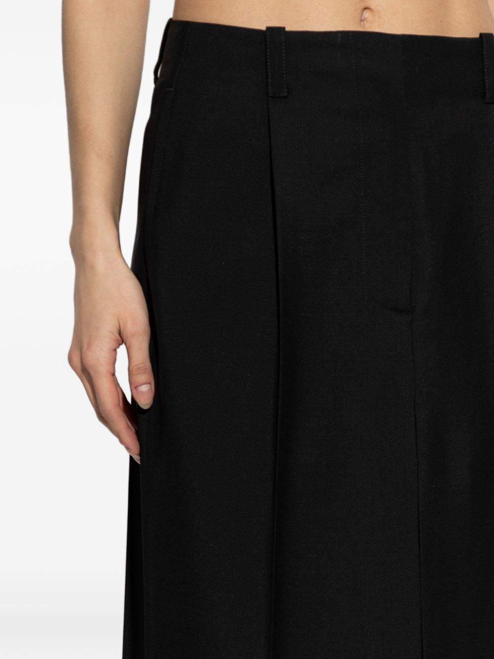 Black Silk And Nylon Midi Skirt