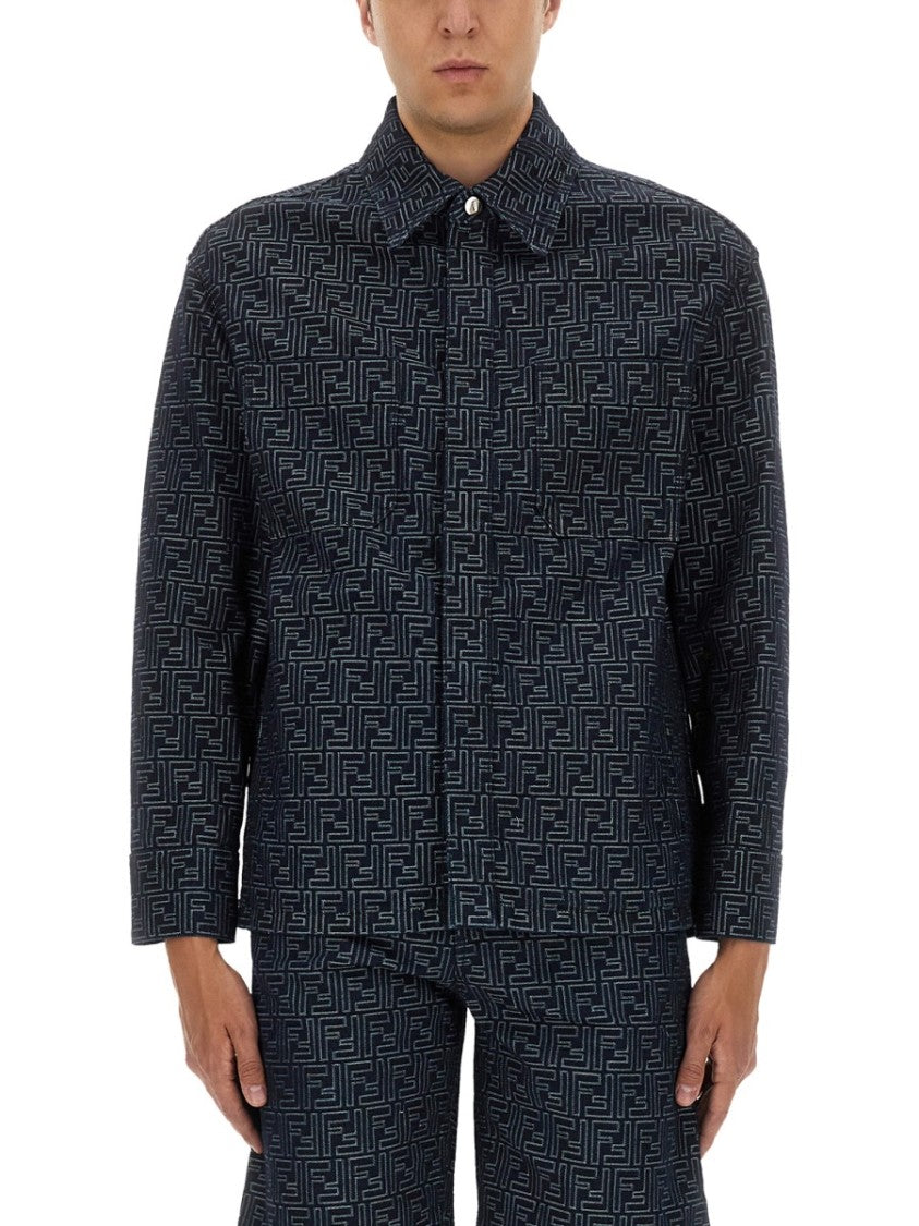 Ff Jacquard Denim Shirt