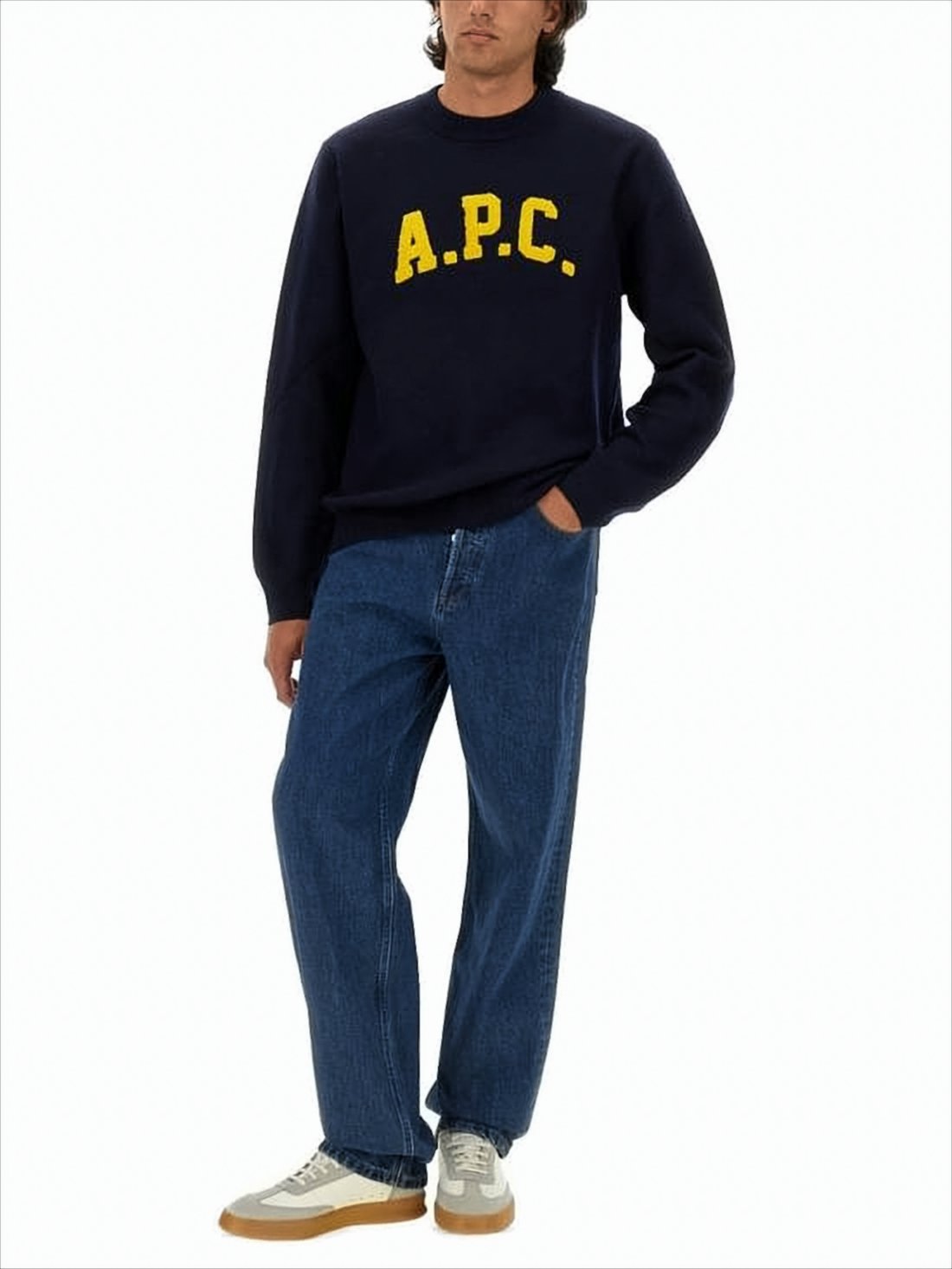 Straight-Leg Denim Pants with Mid-Rise Waist