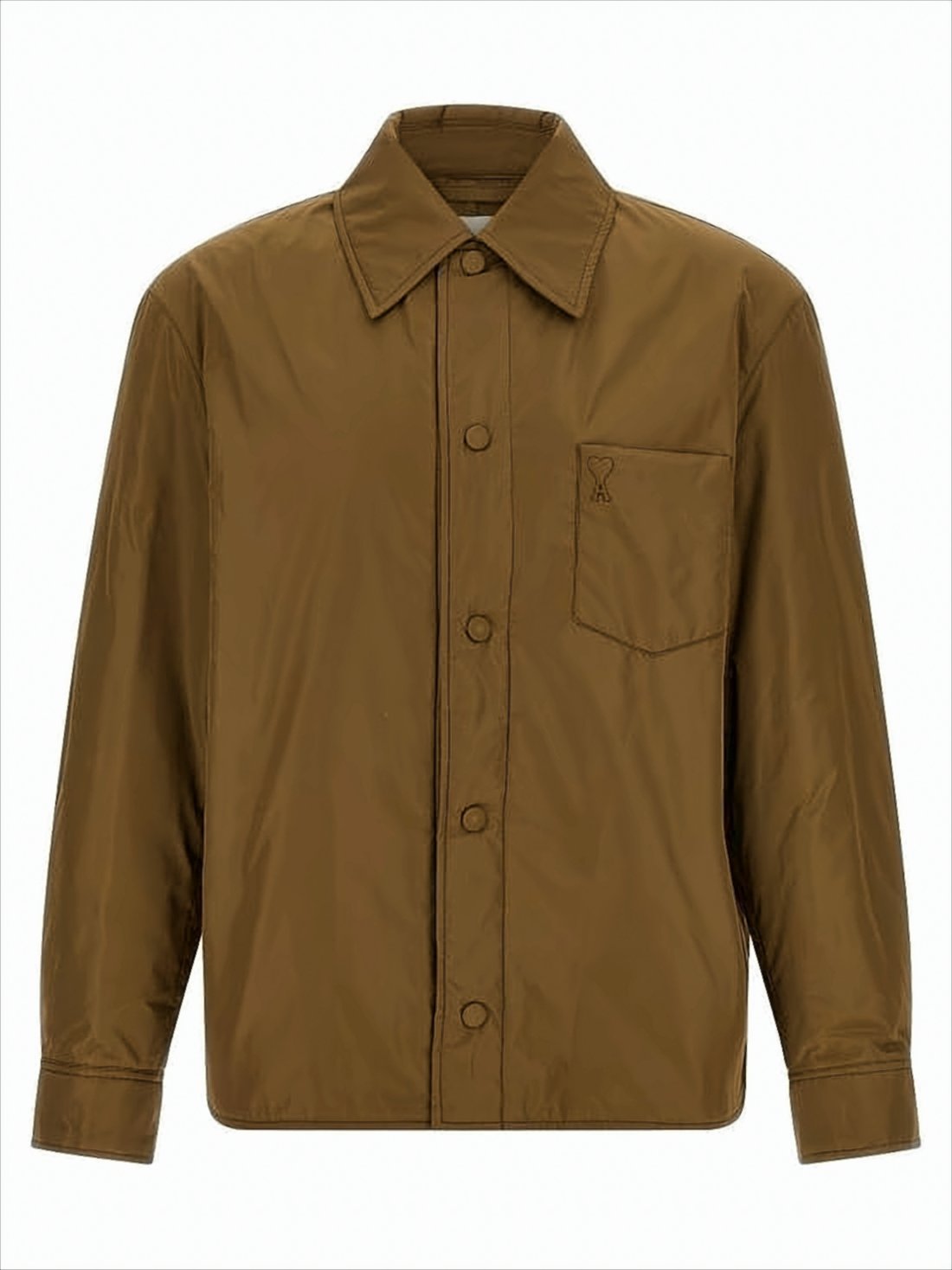 Matte-Finish Brown Casual Jacket with Boxy Silhouette