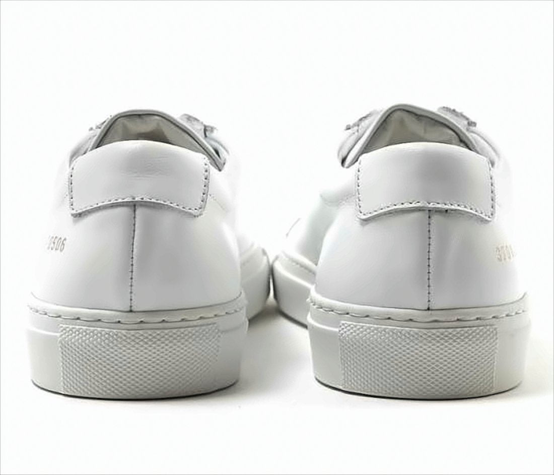 White Cowhide Sneakers with Minimalist Design