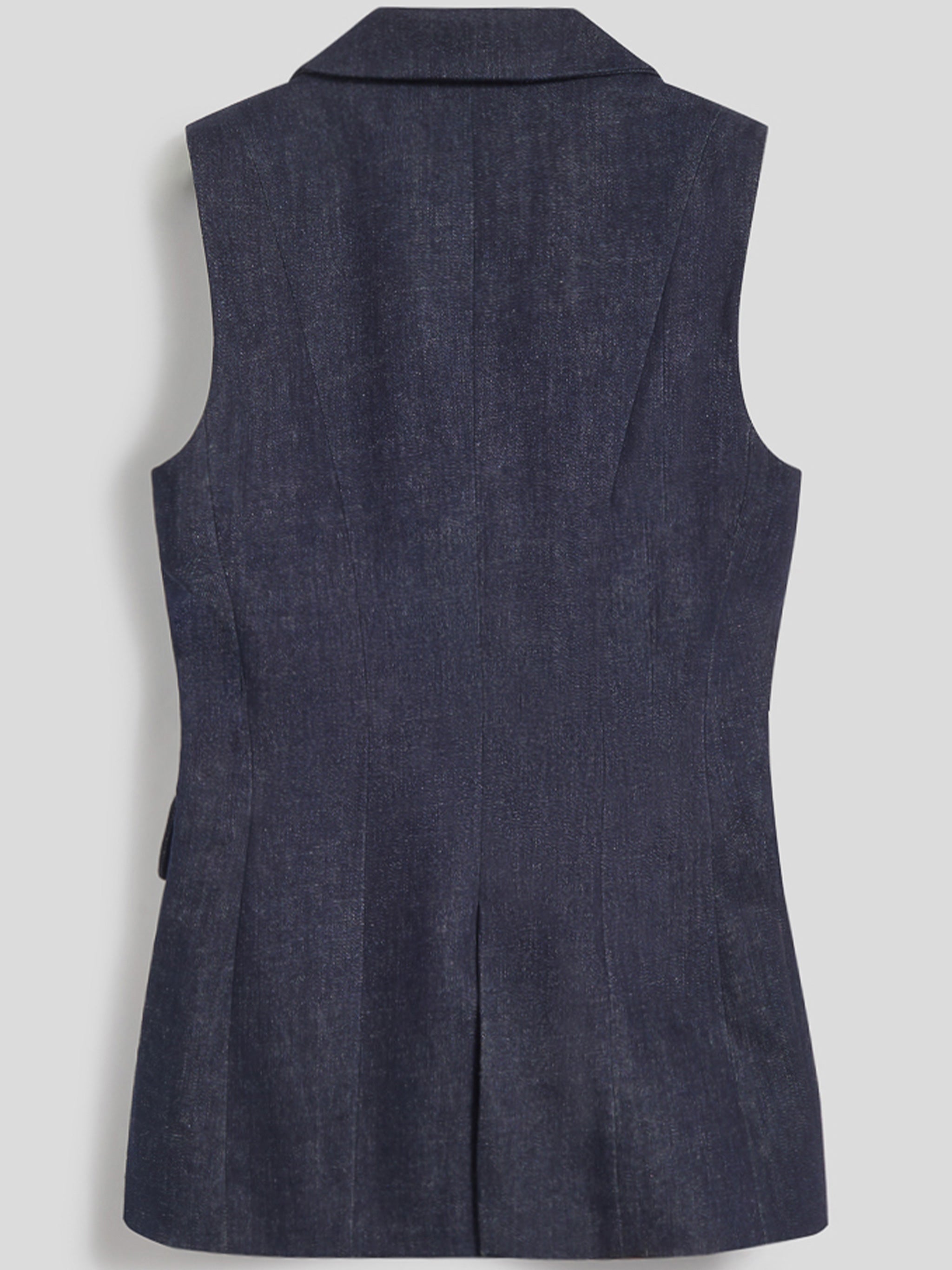 Navy Diva Tailored Sleeveless Wool Vest
