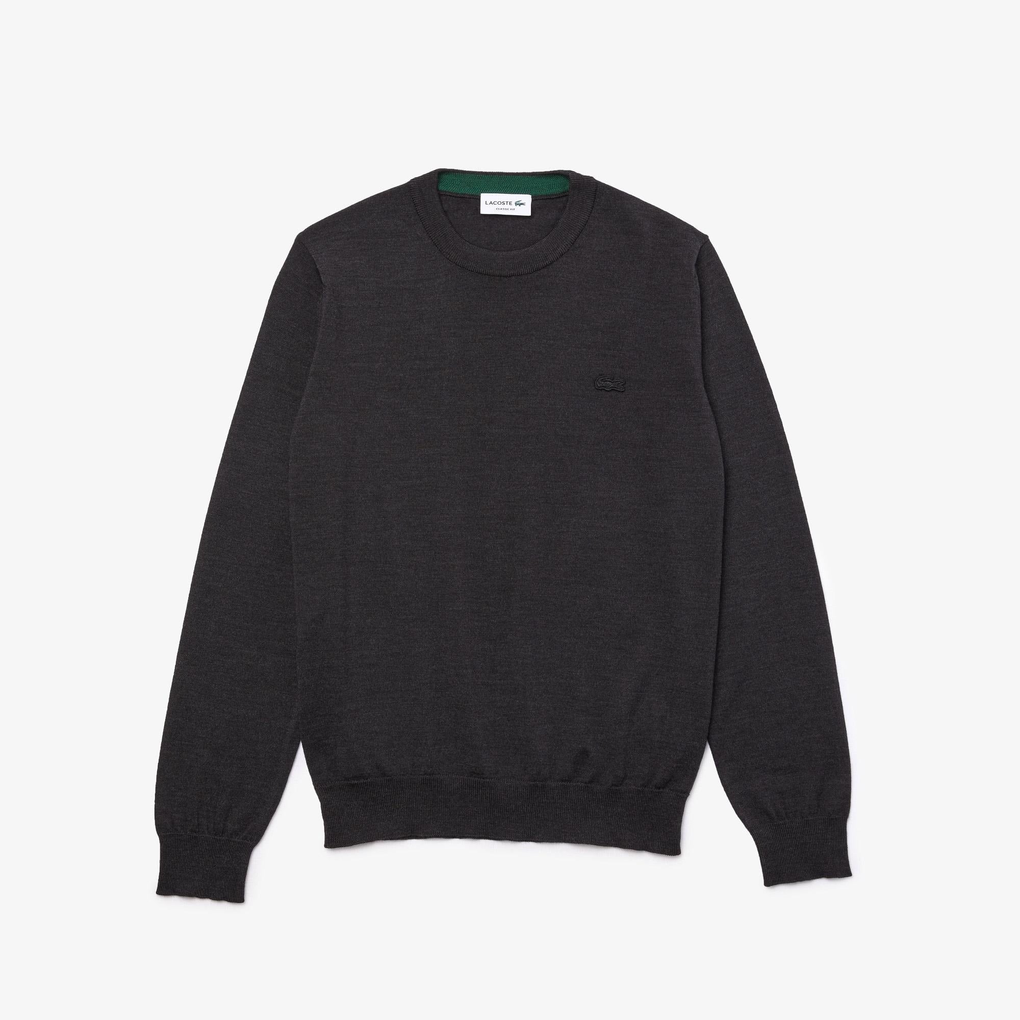 Classic Crew Neck Sweater in Dark Grey Knit