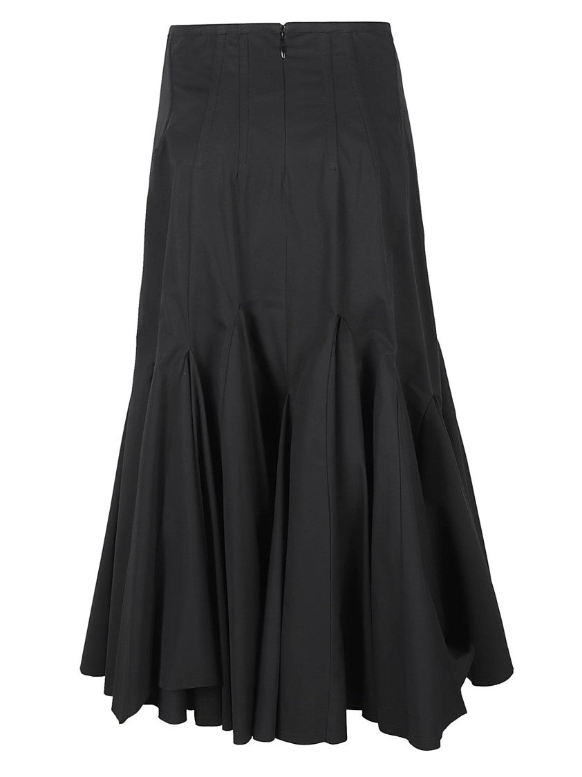 Pleated Flared Black Skirt