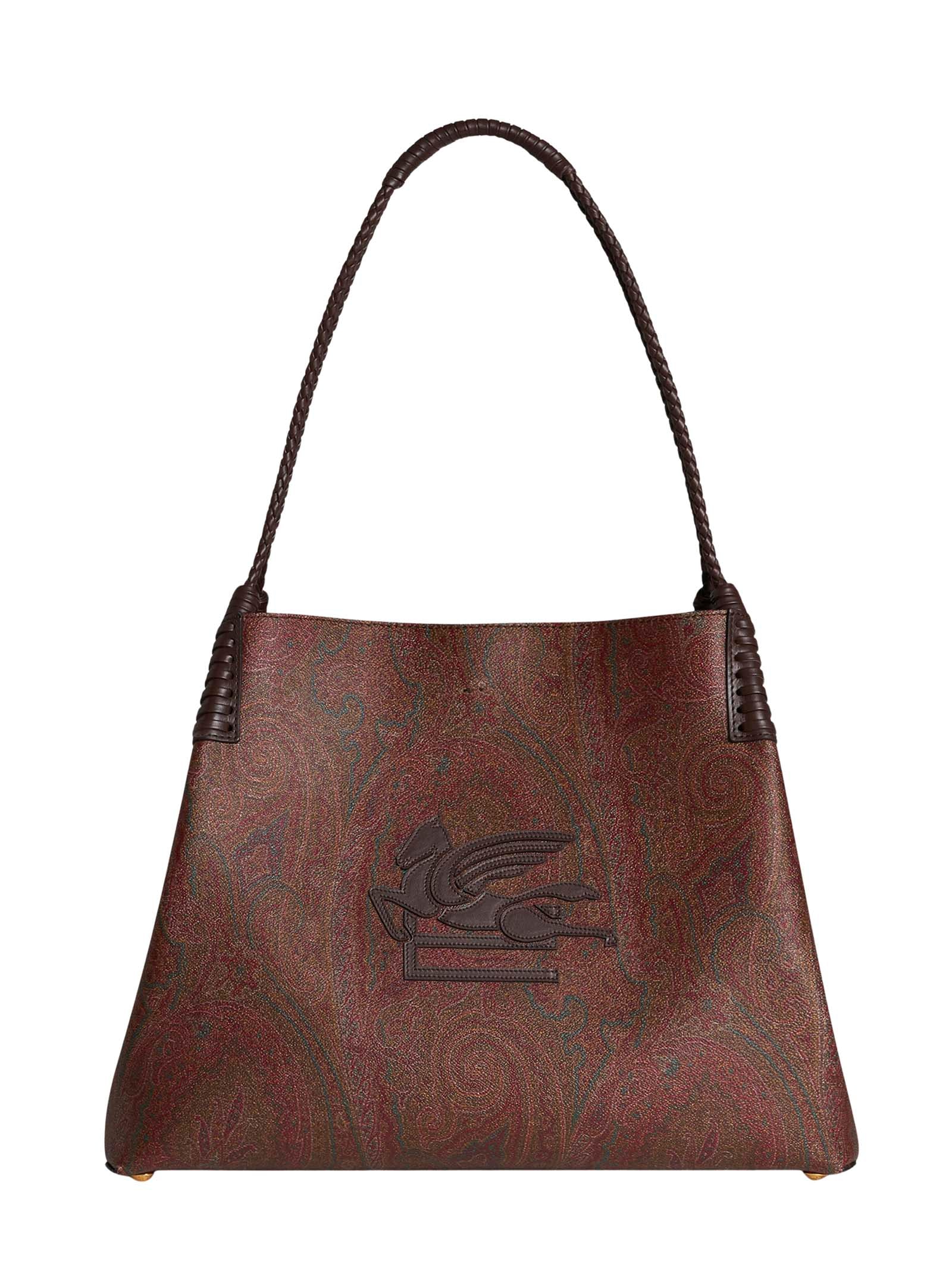 Medium Brown Paisley Jacquard Shopping Bag