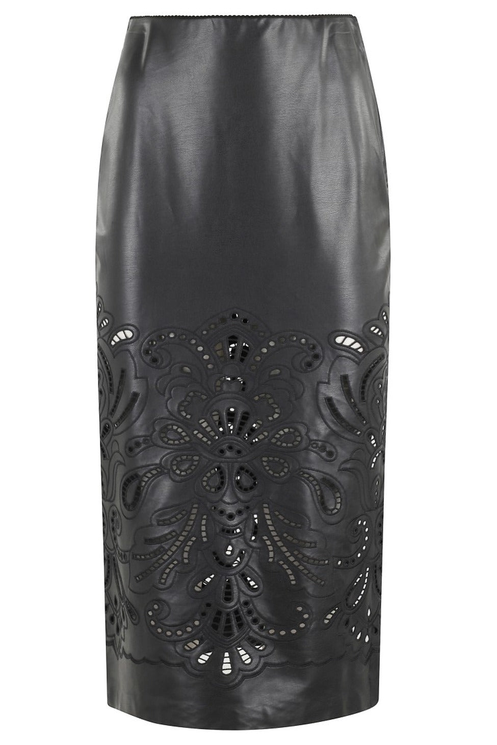 Longuette Faux Leather Midi Skirt