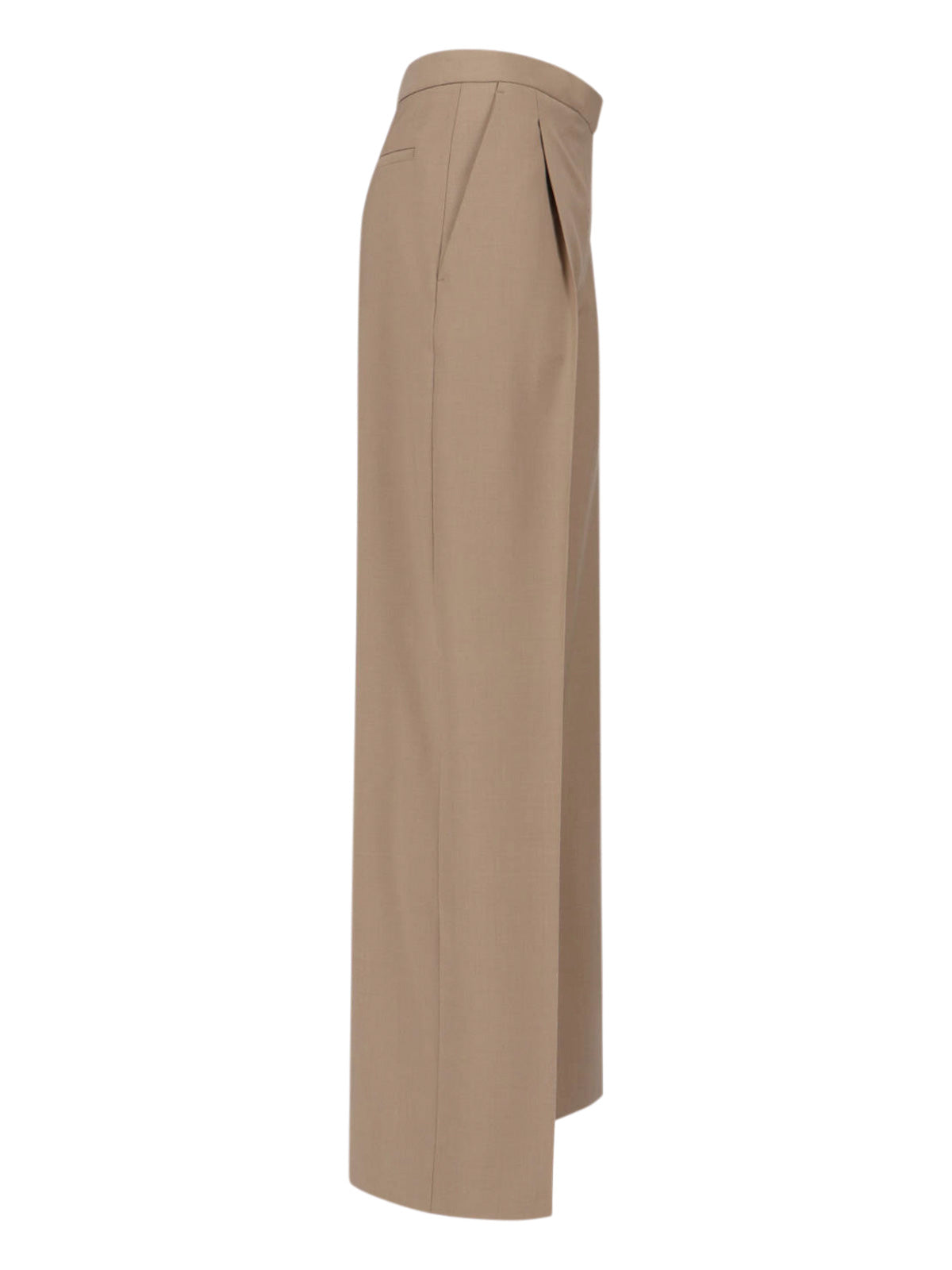 Brown Wool Blend Tailored Trousers