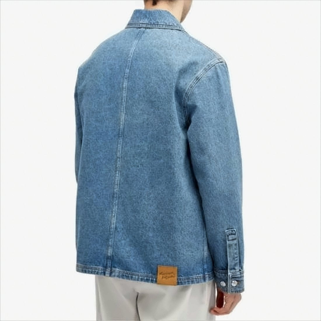 Light Blue Denim Jacket With Straight Cut And Button-Up Front