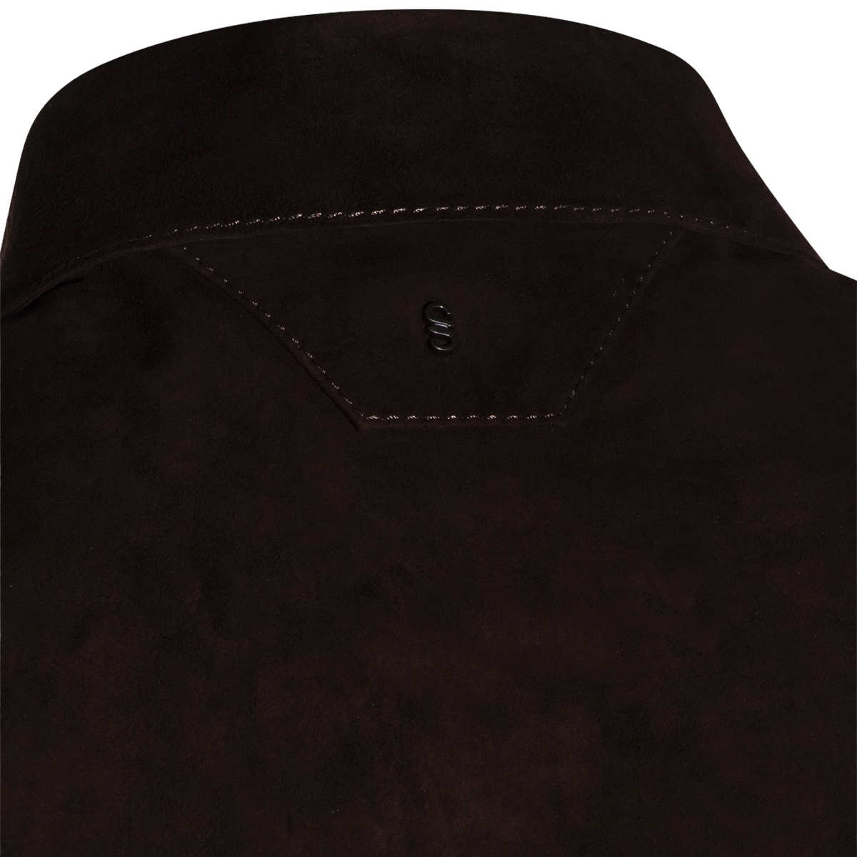 Dark Brown Suede Jacket With Structured Collar