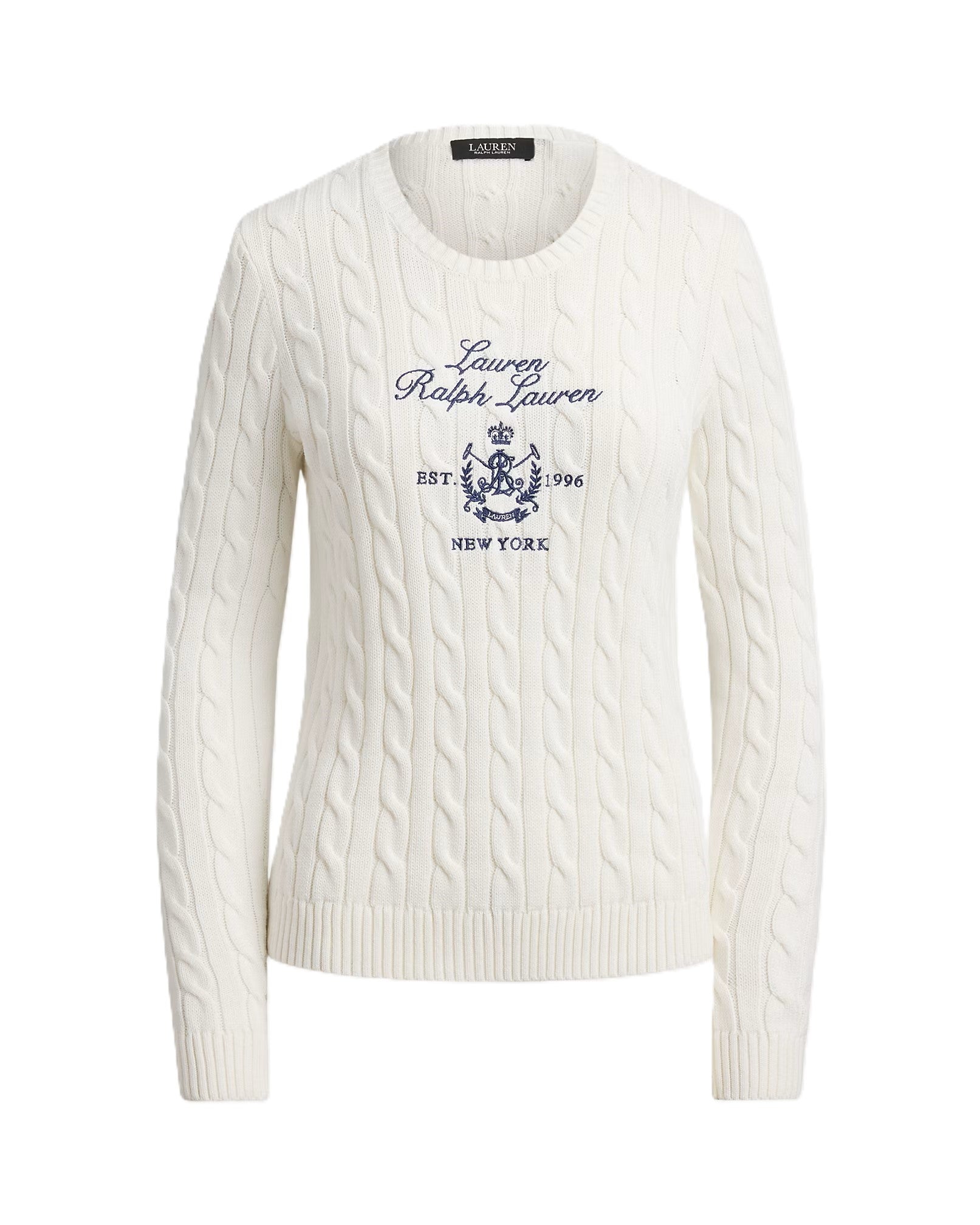 White Rinett Gassed Cotton Pullover Sweater