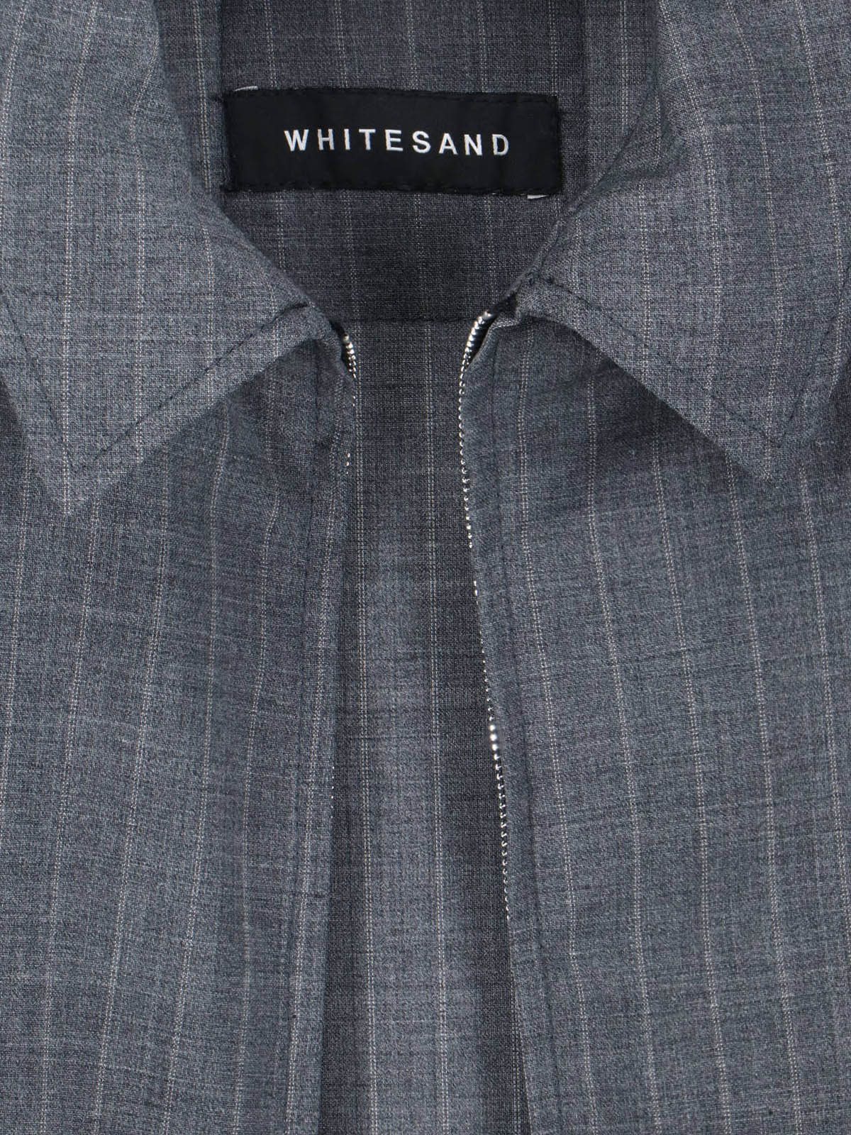 Grey Pinstripe Virgin Wool Blend Jacket