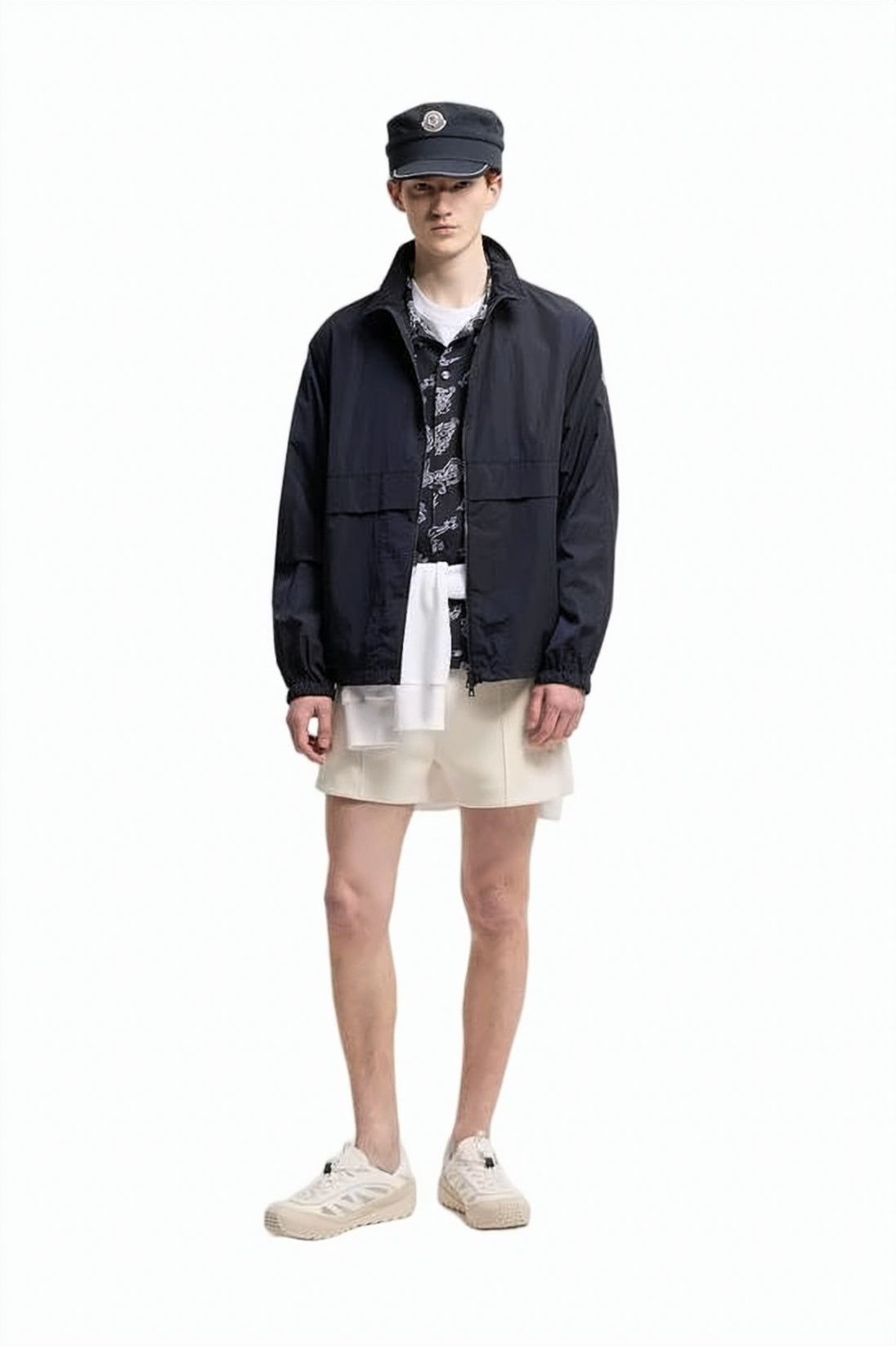 Fitted Black Jacket With Adjustable Waist And Hood