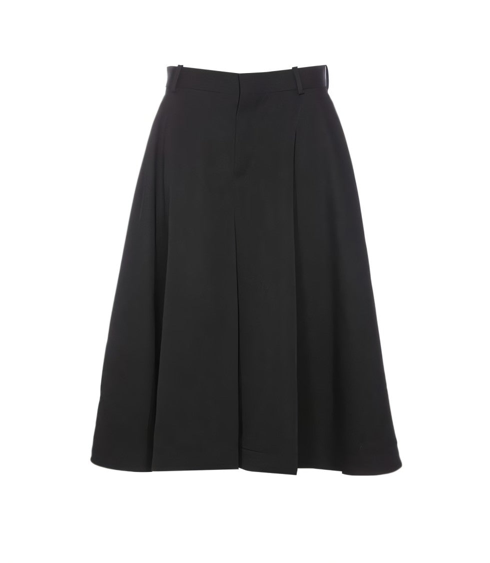 A-Line Midi Skirt with Pleated Flow and Tailored Waistband