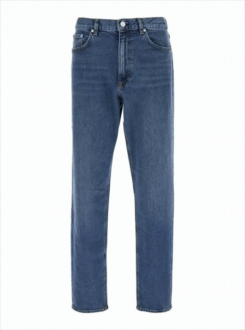 Straight-Leg Denim Pants with Classic Waist